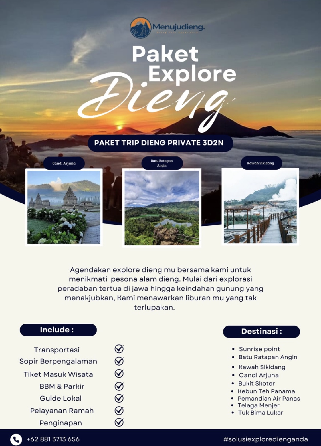 Paket Explore Dieng Private